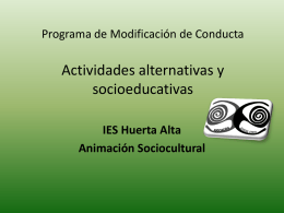 Programa de Modificación de Conducta Actividades alternativas y