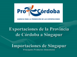 Exportaciones de Córdoba a Singapur