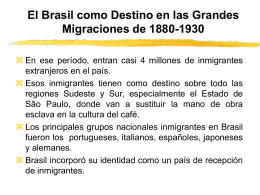 El Brasil como Destino en las Grandes Migraciones de 1880