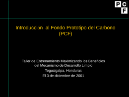 Objetivos del PCF - Carbon Finance at the World Bank