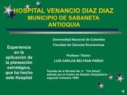 hospital venancio diaz municipio de sabaneta antioquia