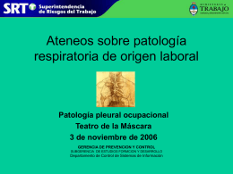 Ateneos sobre patología respiratoria de origen laboral