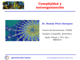 Complejidad y autoorganización - Centro de Geociencias ::.. UNAM