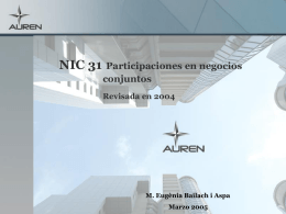 NIC 31 Participaciones en negocios conjuntos