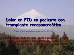 Dolor en FID en paciente con transplante renopancreático