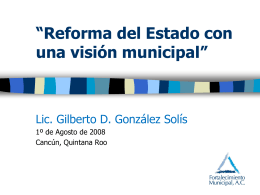 Reforma del Estado con una visión municipal