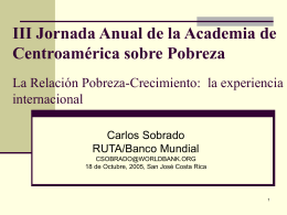 III Jornada Anual de la Academia de Centroamérica sobre Pobreza