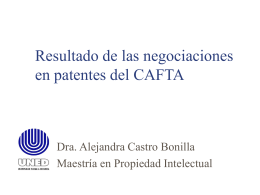 Resultados de las negociaciones en patentes del CAFTA
