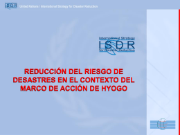 Presentación sobre Marco de Acción Hyogo ONU/EIRD Américas