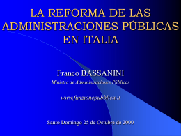GOVERNMENT REFORM IN ITALY