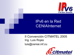 Implantación del protocolo IPv6 en la Red de la Ciencia