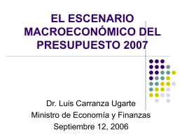 El escenario Microeconómico del Presupuesto 2007
