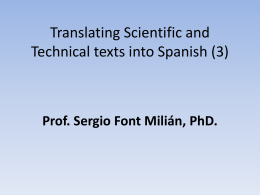 Clase 16. TRANSLATING SCIENTIFICAL & TECHNICAL TEXTS