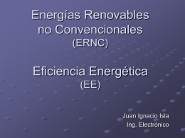 Energías Renovables no Convencionales (ERNC) Eficiencia