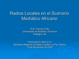 Radios Locales en el Scenario Mediático Africano
