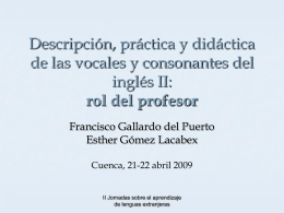 Rol del profesor - Centro de Profesores de Cuenca