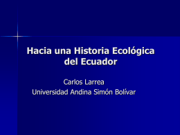 Hacia una Historia Ecológica del Ecuador