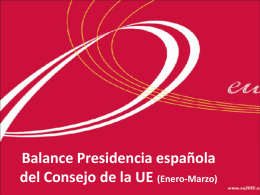 Balance Presidencia española del Consejo de la UE (Enero