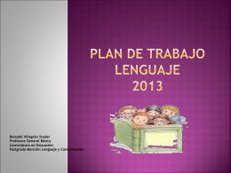 Plan de trabajo - 3° Lenguaje 2013