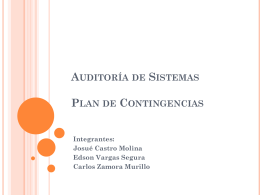 Auditoría de Sistemas Plan de Contingencias Integrantes