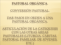 PASTORAL ORGÁNICA. Conversión pastoral. Dar pasos en orden a