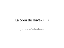 La obra de Hayek (III) - Area de Filosofia Social