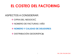 EL COSTEO DEL FACTORING