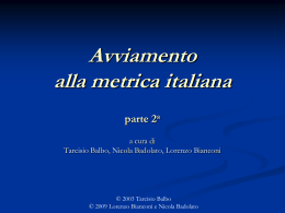 Avviamento alla metrica italiana parte 4a