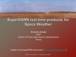 SuperDARN Real Time Products for Space Wheather