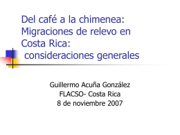 Migraciones de relevo en Costa Rica: Algunas