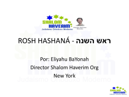 Rosh Hashana - Shalom Haverim Org