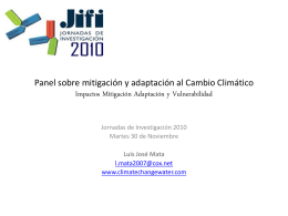 Panel sobre mitigación y adaptación al Cambio Climático Mitigación