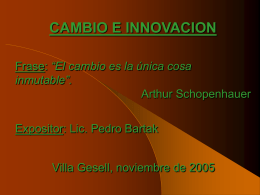 Pedro Bartak - Cambio e Innovacion