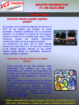 Boletin # 1 Julio 09 - Boletín VCL