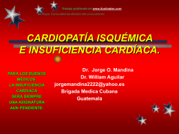 Cardiopatía Isquémica e Insuficiencia Cardíaca
