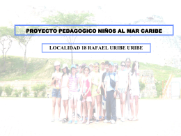proyecto pedagogico niños al mar caribe localidad 18 rafael uribe