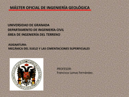 MÁSTER OFICIAL DE INGENIERÍA GEOLÓGICA