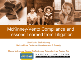 McKinney-Vento Compliance and Lessons Learned from Litigation