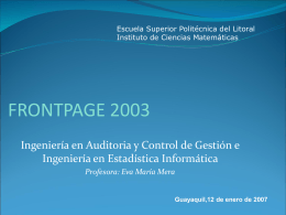 frontpage 2003 - Blog de ESPOL - Escuela Superior Politécnica del