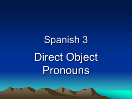 Direct Object Pronouns Powerpoint
