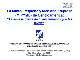 Situación de las Microfinanzas en Centroamerica