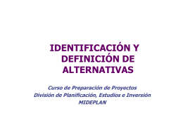 Identificación y Definición de Alternativas