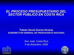 El proceso presupuestario del sector público en Costa Rica