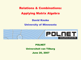 POLNET Relations & Combinations