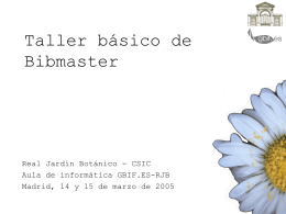Taller básico de Bibmaster - Inicio