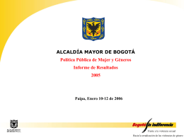logros - Alcaldía Mayor de Bogotá