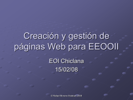 Creación y gestión de páginas Web para EEOOII