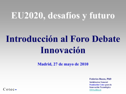 Europa 2020 e innovación, por Federico Baeza, subdirector general