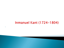 Inmanuel Kant (1724-1804)