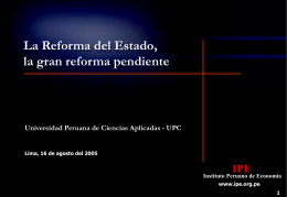 Reforma del Estado - Instituto Peruano de Economía